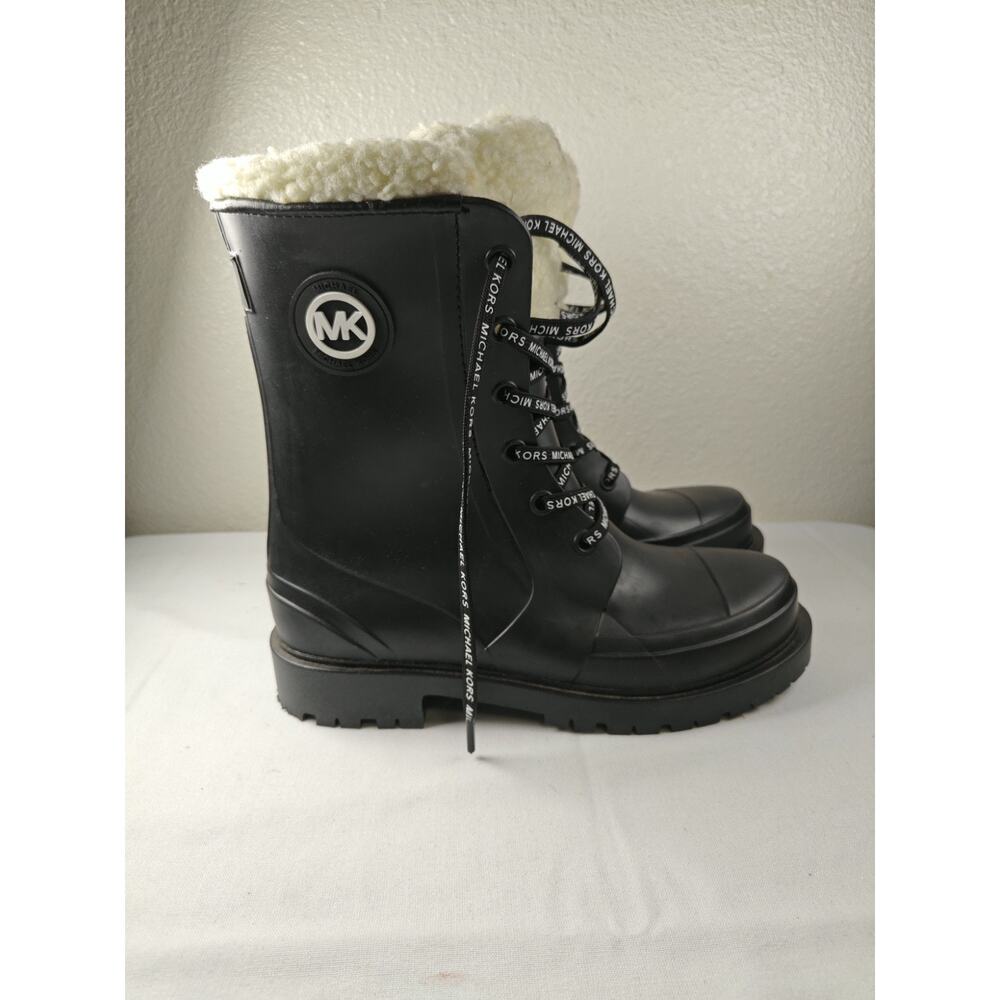 Michael Kors Clara Shearling Trim Waterproof Rubber Boots